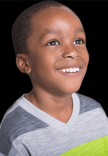 Young boy with straight teeth