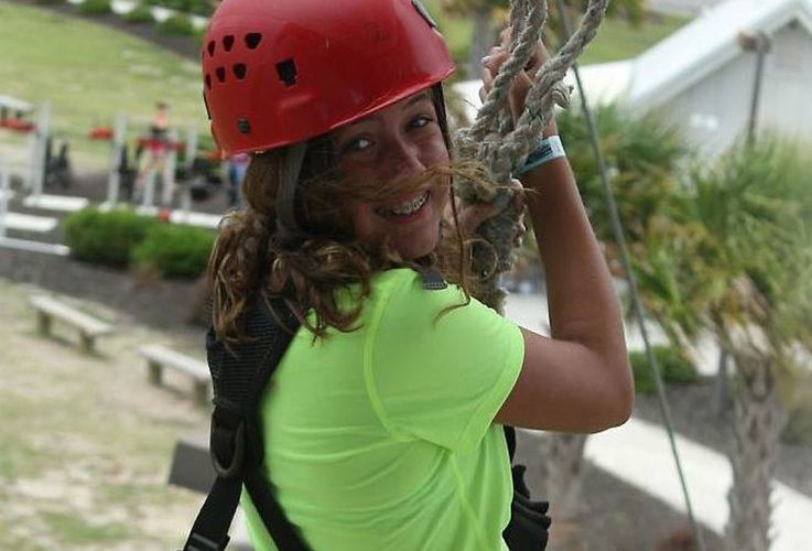Girl at ropes course
