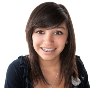 Young woman with braces