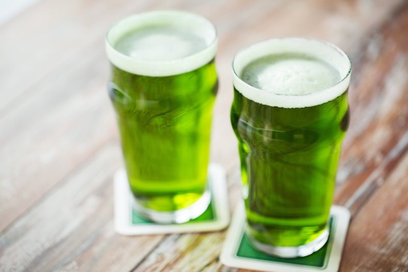 Green beer for St. Paddy's Day