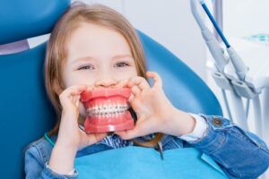 Child at an orthodontic consultation 
